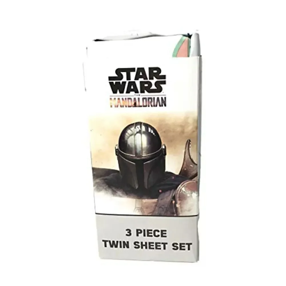 Star Wars The Mandalorian Soft Polyester 3 Piece Twin Bedding Sheet Set for Kids